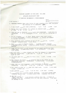 Example of English proficiency test in Zhejiang Academy of Fine Arts, 1985, 3 pages.