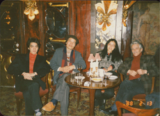 Photograph of Zheng Shengtian and Maryn Varbanov, founder of the Art Tapestry Studio at the Zhejiang Academy of Fine Arts, and two others, taken in 13 February 1988.