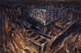 〈城市系列：殘破的家鄉〉，丁方，1987，布面油畫