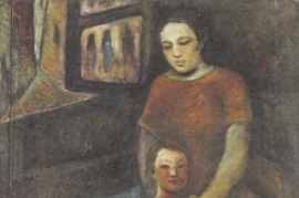 〈母與子〉，關偉，1980，布面油畫