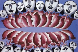 〈蛻變中的胭脂之二〉，李山，1989，布面油畫，148 x 110厘米