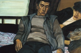 <閒逸>，劉小東，1988, 布面油畫，140 x 120厘米