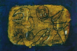〈追逐〉，宋永平，1989，布面油畫，21 x 29厘米
