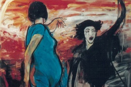 〈公共交通之二〉，徐坦，1987，棉布油畫，160 x 136厘米