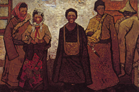 〈藏族新一代〉，周春芽，1980，布面油畫，150 x 190 厘米