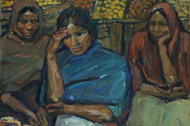 〈玉米餅〉，鄭勝天，1983，布面油畫